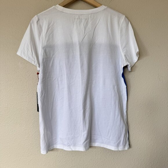 Tommy Hilfiger Womens Logo Top Color Block Short Sleeve T Shirt Size Large - Picture 6 of 6